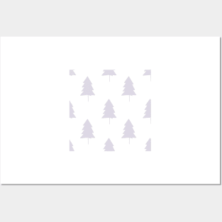 Purple Christmas Tree Pattern Posters and Art